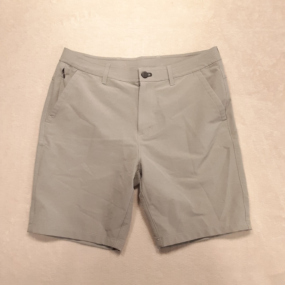 Public Rec Mens Dealmaker Chino Shorts 32 Gray Golf Performance 8" Inseam